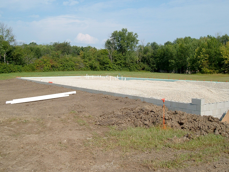 Foundation looking north-west with fresh gravel